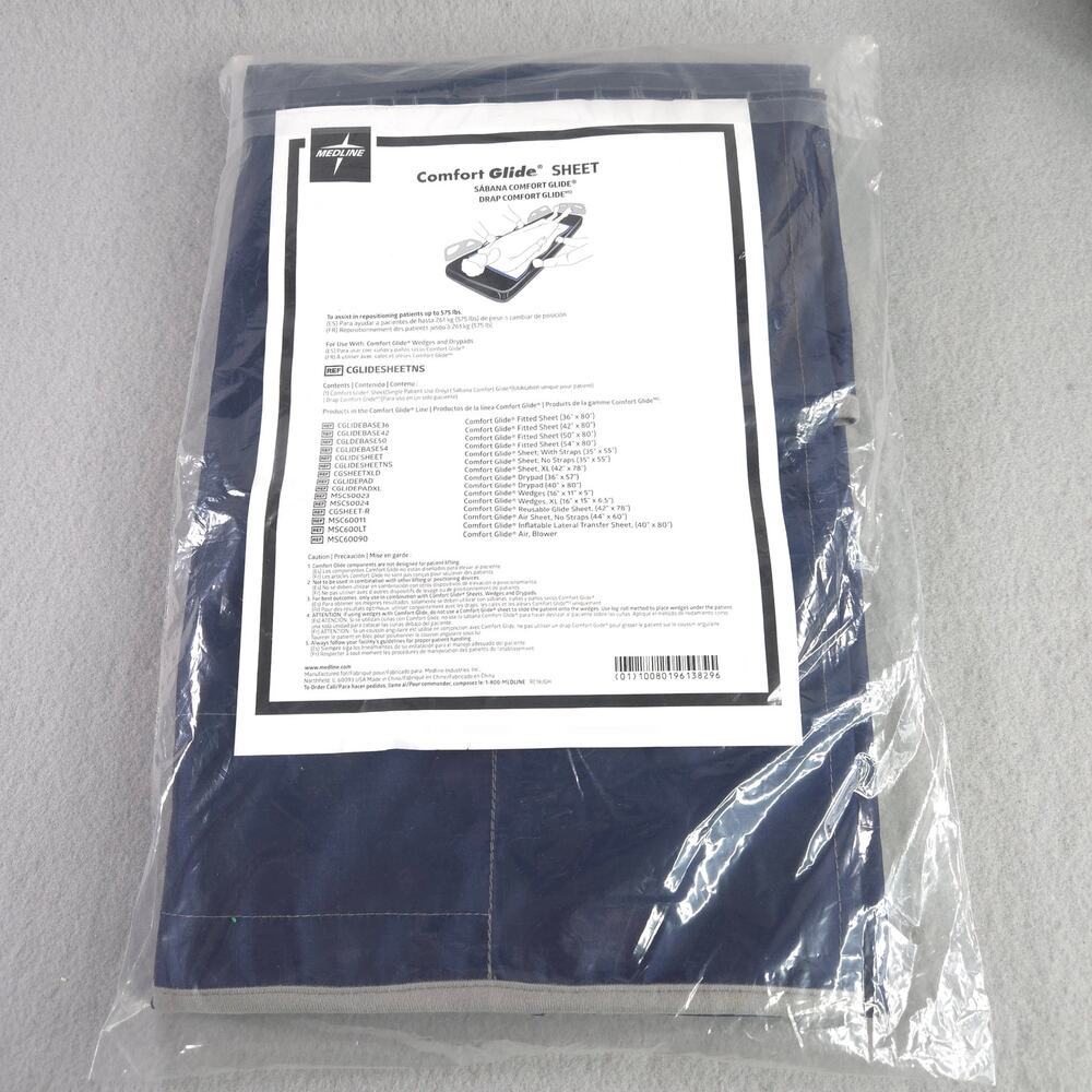 Medline Comfort Glide Sheet CGLIDESHEETNS 35X55 Blue No Straps Up To 575lb